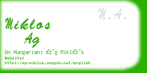 miklos ag business card